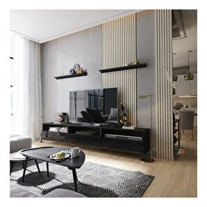 Mobilier living Berny 23 (negru + negru lucios) *vânzare stoc