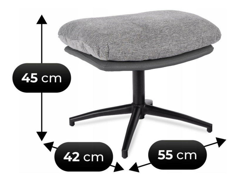 Kreslo s taburetkou Famot (sivá)
