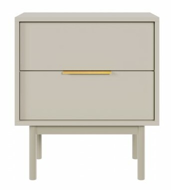 Nočný stolík Vintana 2S (kašmír + zlatá)