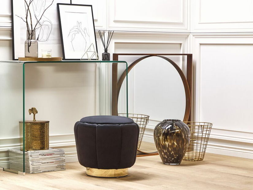 Taburetka INGRE (látka) (čierna)