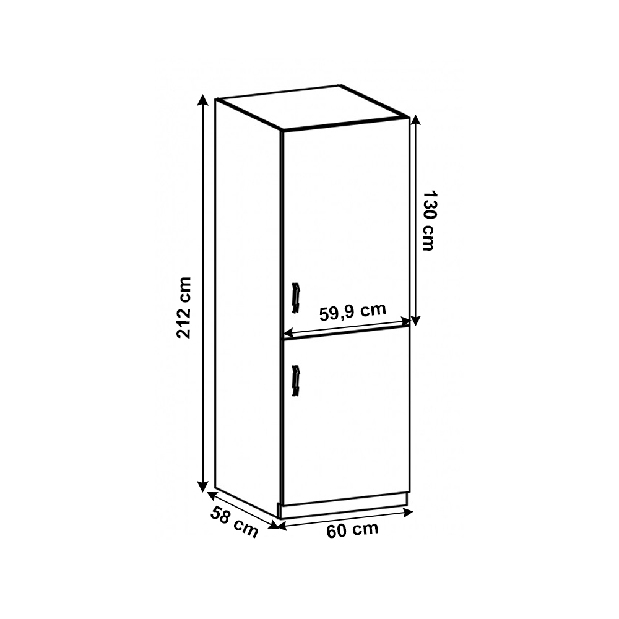 Konyhaszekrény beépített hűtőhöz D60ZLP Sillina (andersen fenyő) *kiárusítás