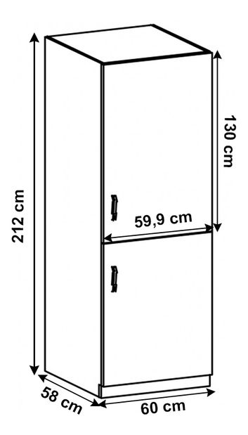 Kuhinjski ormarić za hladnjak D60ZLP Sillina (bor andersen)
