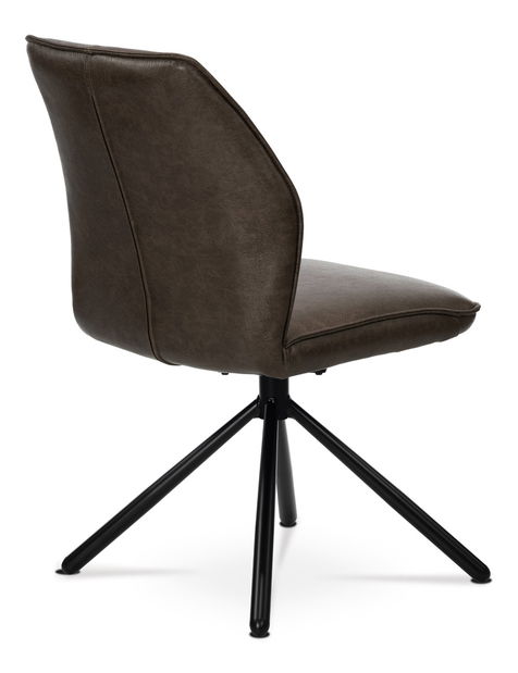 Scaun de sufragerie Herbia-397-BR3 (Maro închis + Negru)