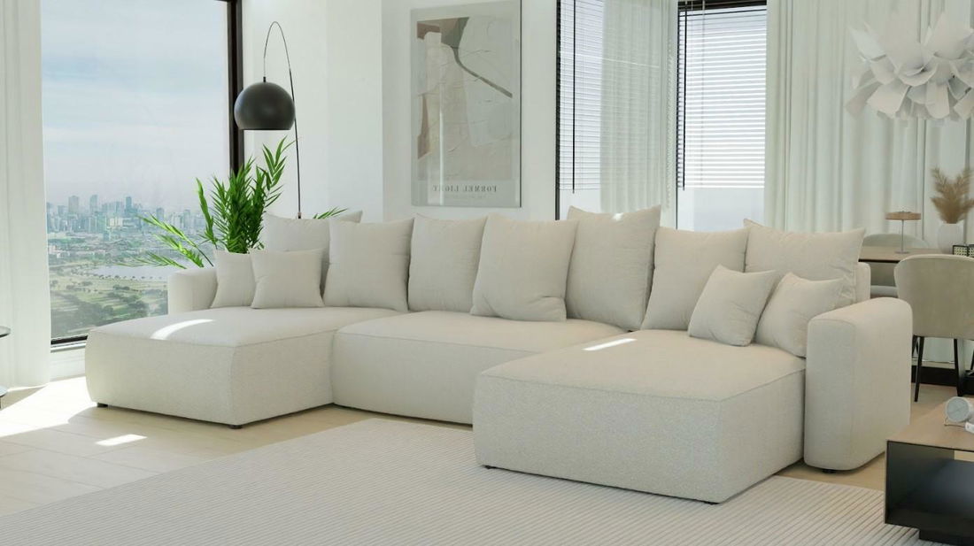 Rohová sedačka Baria U (béžová)