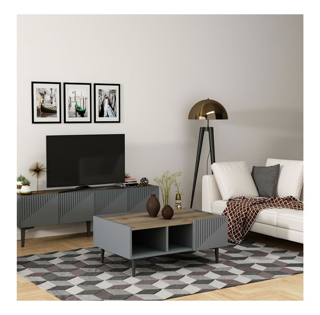 Konferenčný stolík Tomune 1 (antracit + orech) 