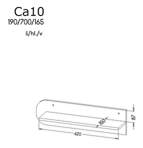 Polc typ CA10 Caryl (világos grafit + fényes fehér + nash tölgy)