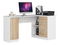 Rohový PC stolík Bevin (biela + dub sonoma) (P)