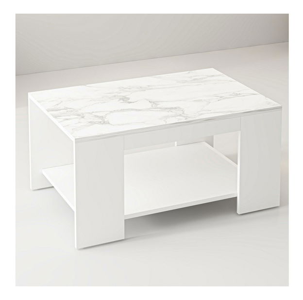 Konferenčný stolík Line (biely mramor)