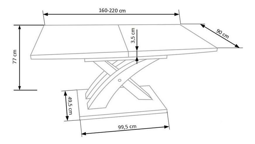Rozkladací jedálenský stôl 160-240 cm Suena (prirodne drevo + čierna) (pre 6 8 osôb)