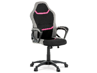 Herná stolička/kreslo Leira-L611-PINK (čierna + sivá + ružová)