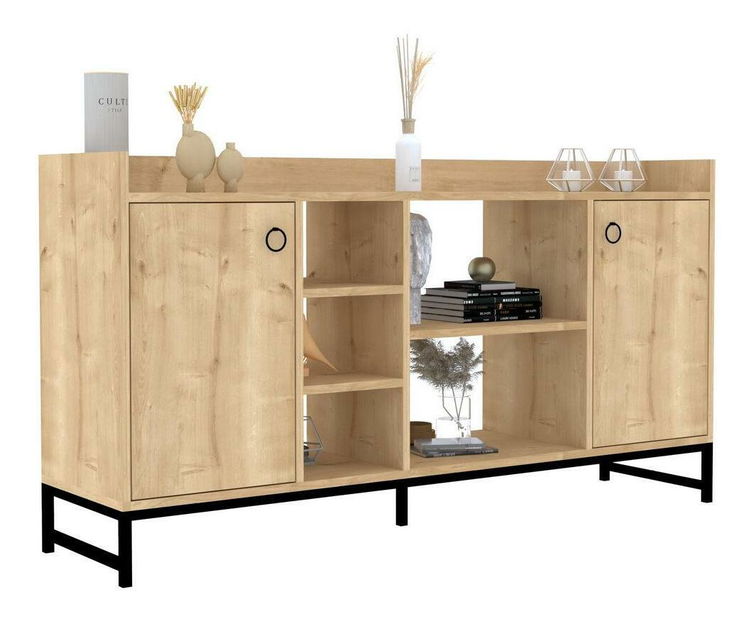 Skrinka Masumu (dub zafírový + čierna) 