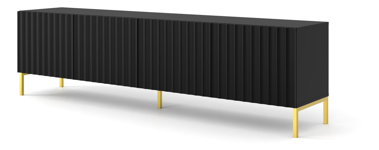 TV stolík/skrinka 200 4D Warsaw (čierna + zlatá)