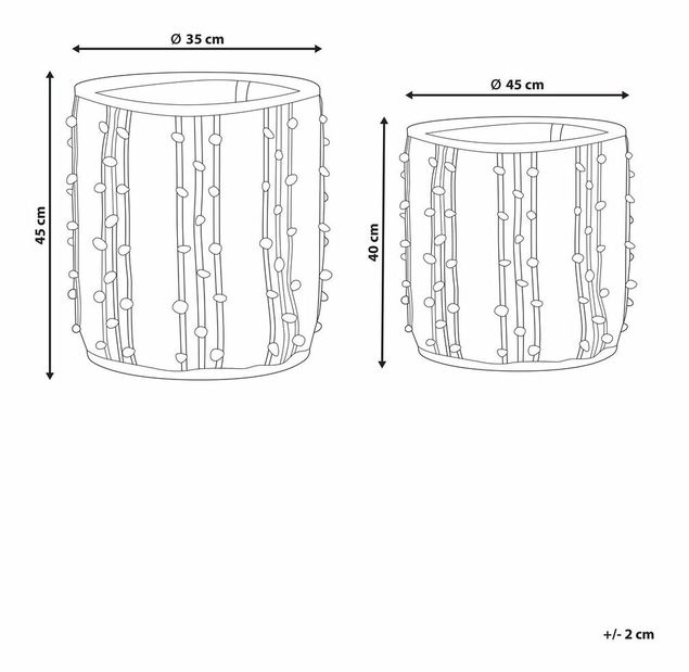Set 2 ks úložných košov Kheza (béžová)