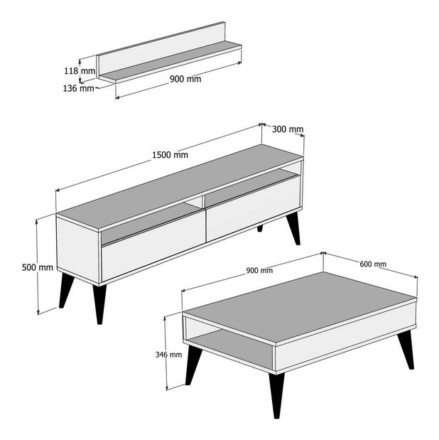 Set za dnevni boravak Berta (hrast)