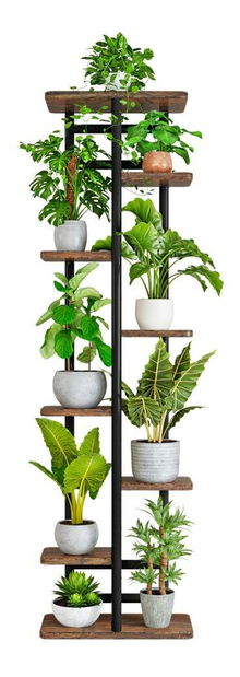 Suport flori Laban 4 (lemn închis + negru) 