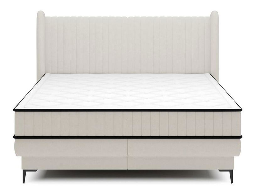 Kontinentális franciaágy 160 cm Dalmo 160 (ágyráccsal) (tárolóhellyel) (fehér + fekete)