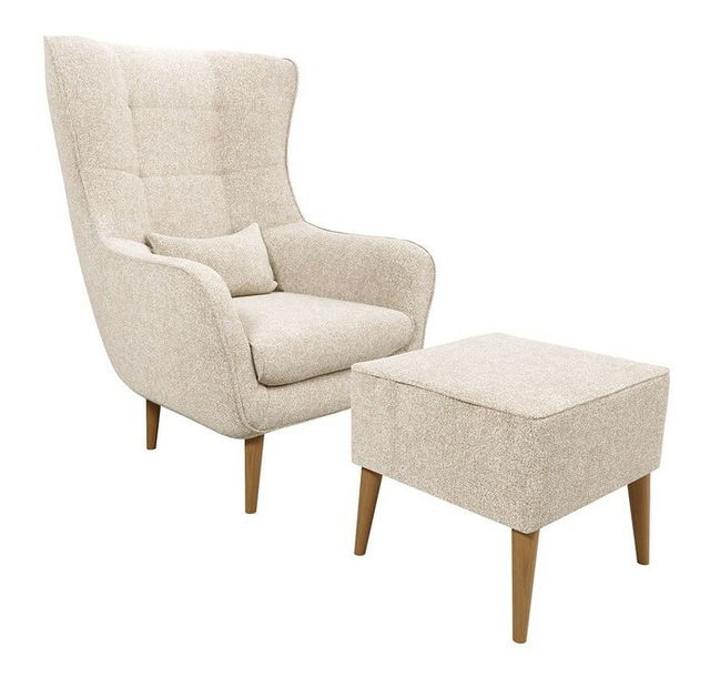 Kreslo Florence s taburetkou (béžová) *bazár