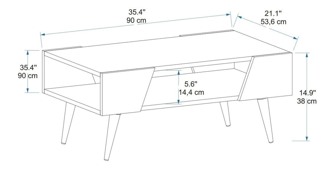 Konferenčný stolík Mevala 1 (svetlobéžová + orech) 