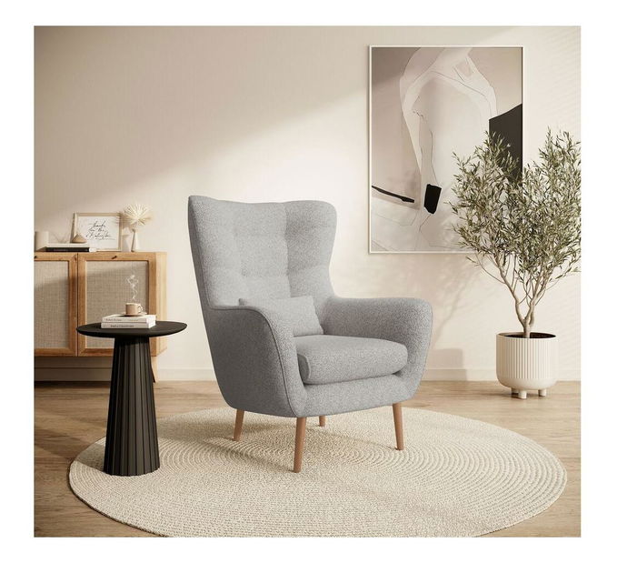 Kreslo Veneza 2 (sivá + buk)