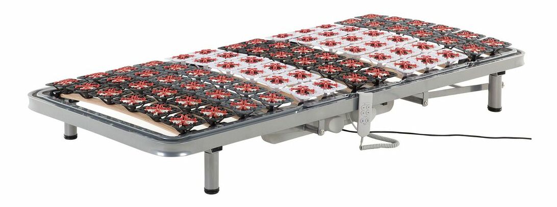 Set 2 buc. somiere lamelare electric reglabile 200x180 cm SCAR (lemn) (gri)