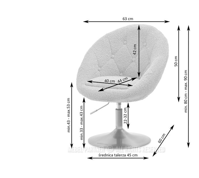 Fotoliu Lush 3 (crem + auriu)