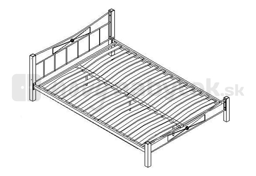 Pat matrimonial 140 cm Pearly (cu somieră)