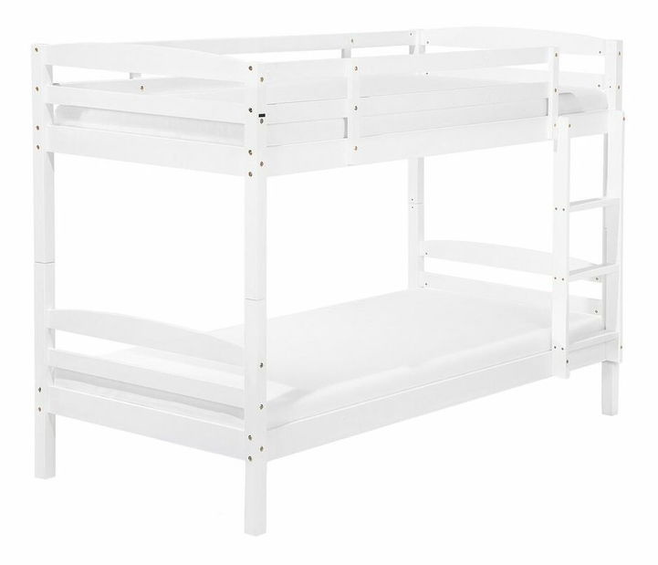 Pat etajat 90 cm RESPOND (alb) (cu somieră și sp. depozitare)