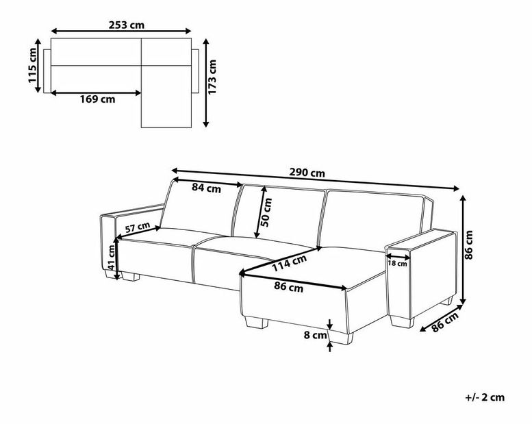 Colțar Ripon (gri deschis) (D) 