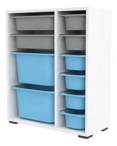 Organizator za igračke Dremonka 10 (bijela + siva + plava)