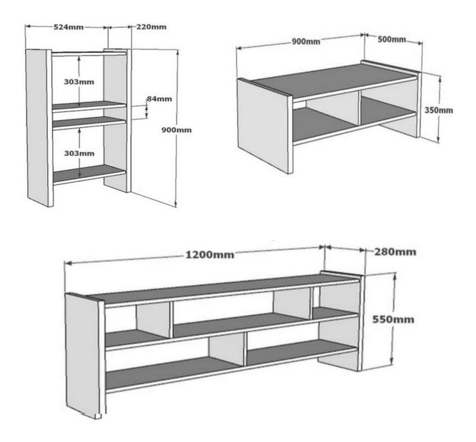 Set mobilier living Sakeko 4 (nuc) 