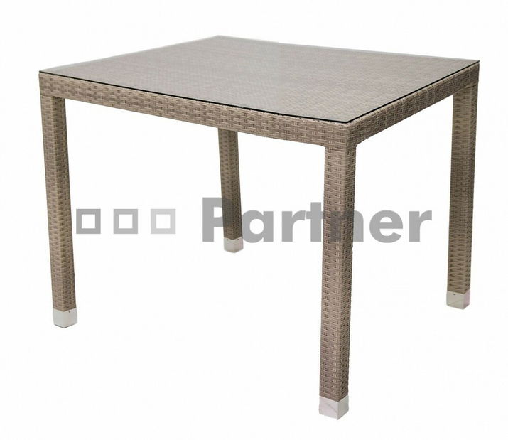 Záhradný stôl Napoli 80 (sivobéžová) (um. Ratan) *výpredaj