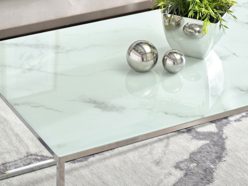 Stolić za kavu Bella Xl (bijela + krom)