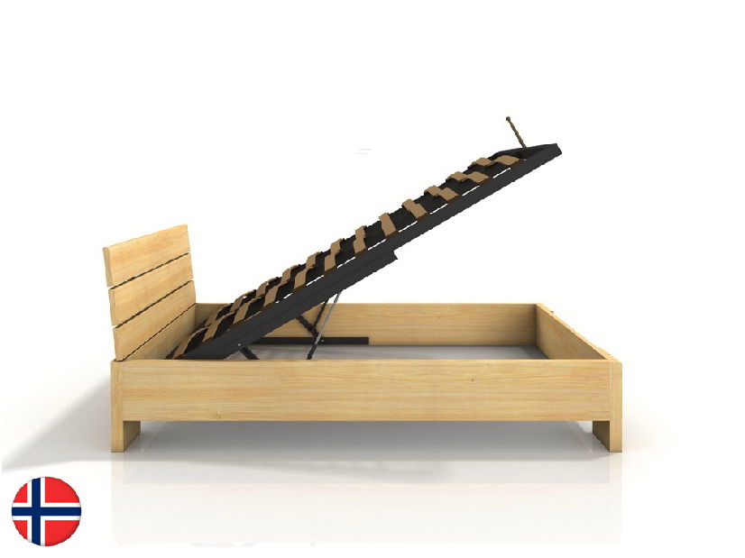 Jednolôžková posteľ 120 cm Naturlig Tosen High BC (borovica) (s roštom)