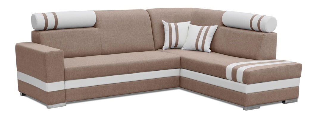 Sarokkanapé Reinaldo (világosbarna + fehér) (J)