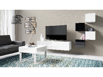 Mobilier living Calabria C21 (Negru + Alb) (fără iluminat)