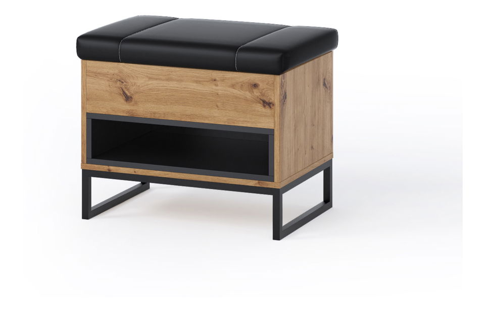 Cipőtároló Oliver B (artisan tölgy + matt fekete)