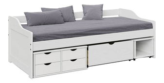 Pat cu spațiu de depozitare Moli (alb)