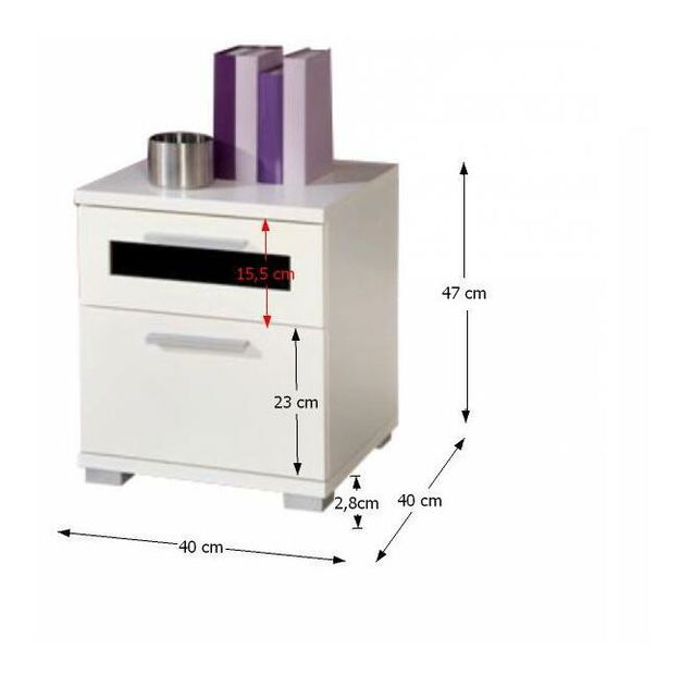 Nočný stolík Spring 9 (biela)