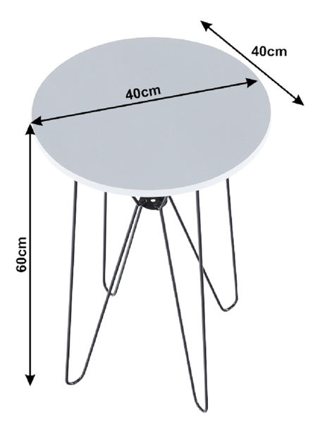 Priručni stolić Asity (bijela) 