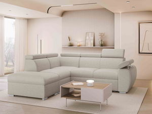 Rohová sedačka Gozo 2RR1P (krémová) (s úl. priestorom) (L)