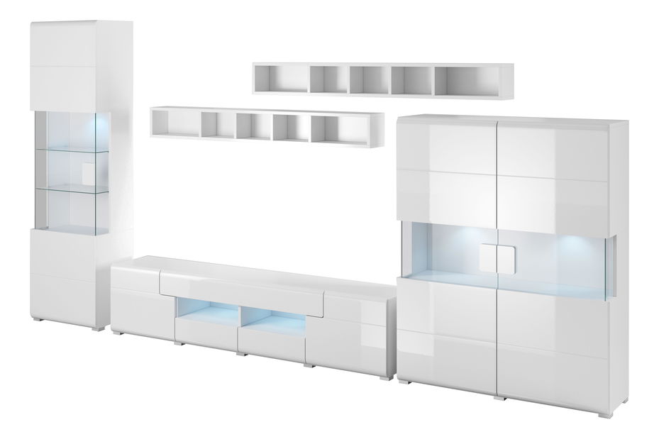 Obývacia stena Tamie Typ 10 (biela + lesk biely)