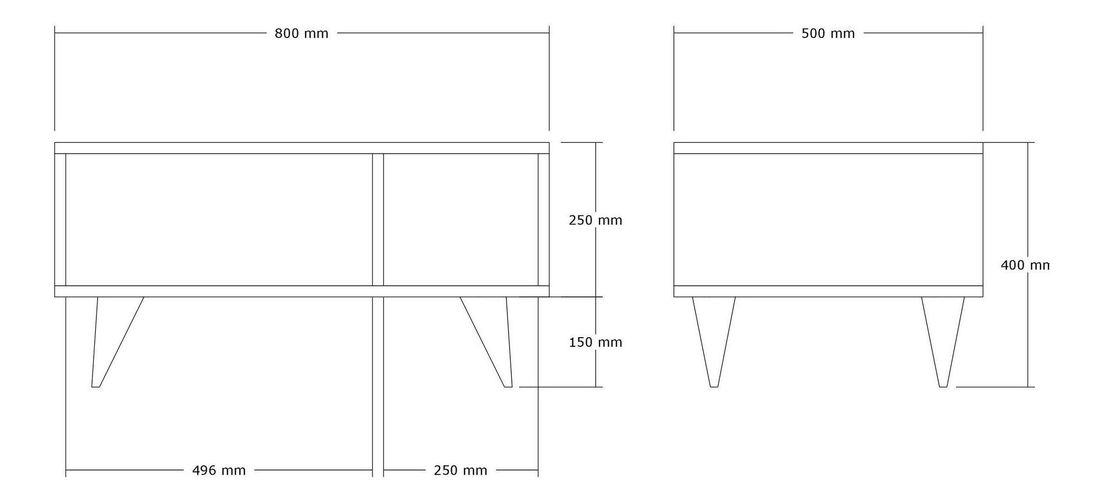 Dohányzóasztal Kisamo 1 (zafír tölgy) 