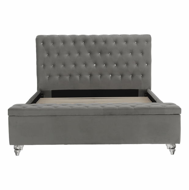 Franciaágy 160 cm Angi (szürke) (ágyráccsal)