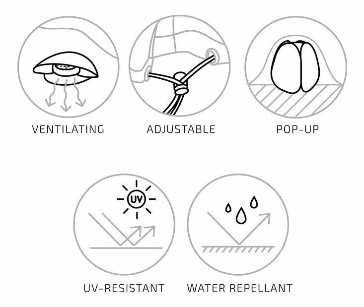 Kerti bútor huzat Lvasalia 8 (fekete)