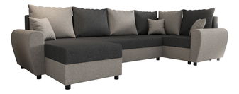 Kutna garnitura u obliku slova U Fleur Long (smeđa + siva) (D)