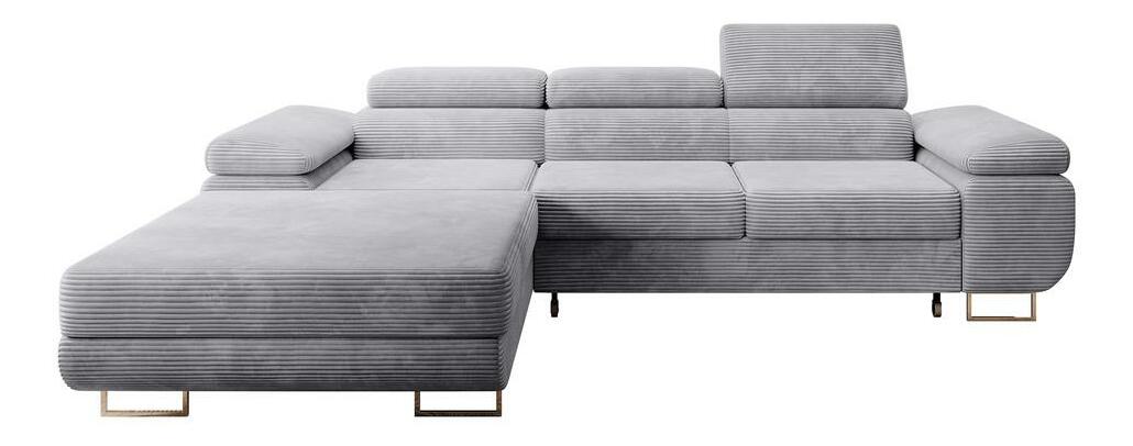 Sarokkanapé Grande (B) (világosszürke + króm)