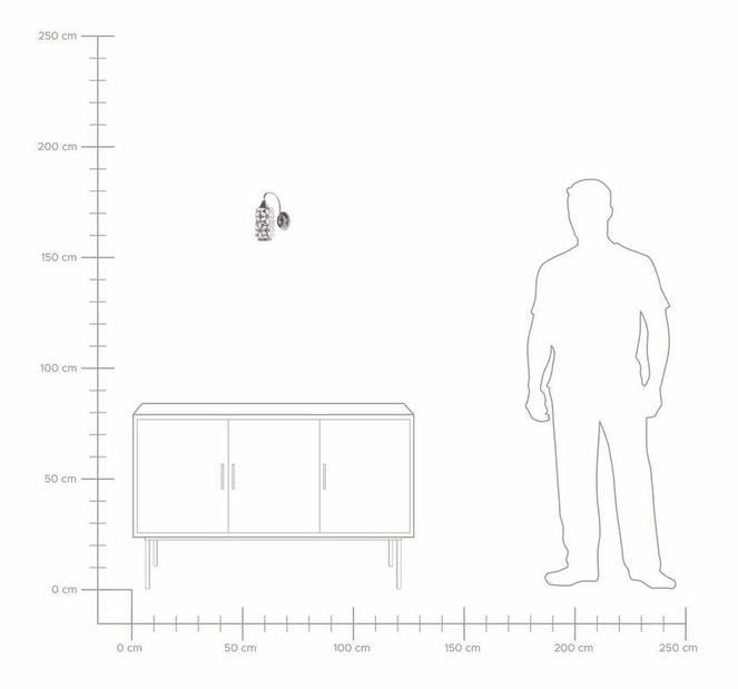 Nástenná lampa Singa (strieborná)