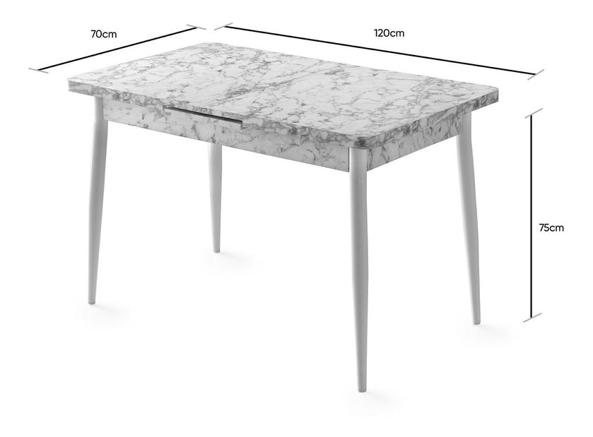 Masă de sufragerie extensibilă (pentru 6 persoane) Aimee (multicolor)