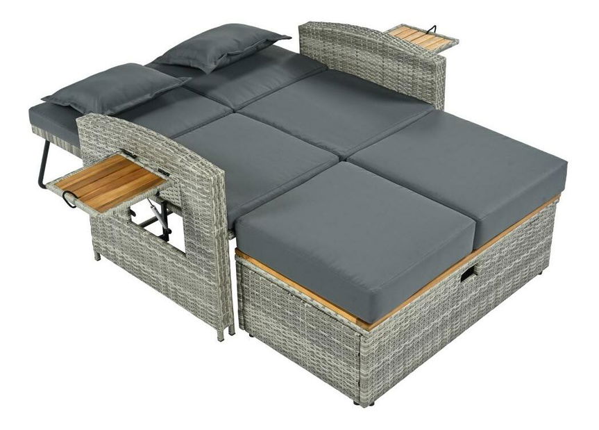 Vrtna sofa Mory (siva + prirodna)