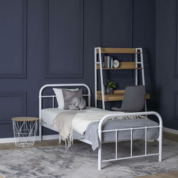 Metalni krevet 90 cm Pavot (bijela) (s podnicom)